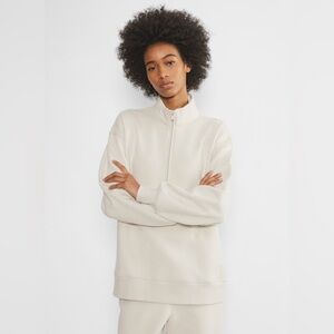 Aritzia TNA Sweatfleece Cozy Fleece Boyfriend 1/2 Zip Sweatshirt